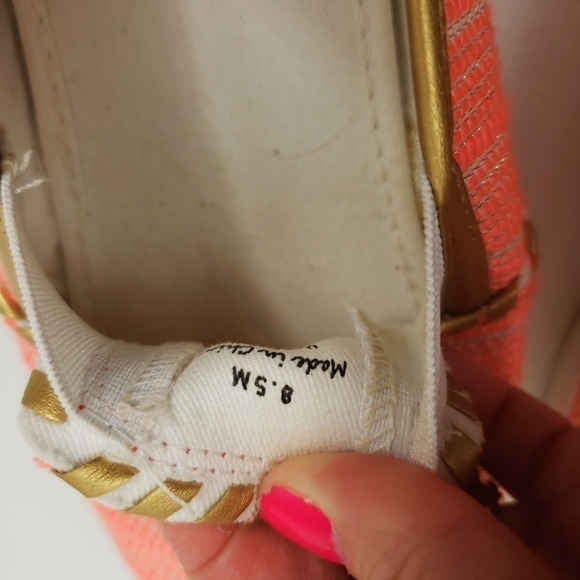 Jack Rogers  coral/orange and gold slipons sz 8.5 - Picture 6 of 7